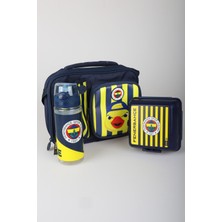 x Dekomus Lisanslı Fenerbahçe Yellow Collection 3D Baskılı Beslenme ÇANTASI,500 ml Tritan Matara ve Beslenme Kabı Seti
