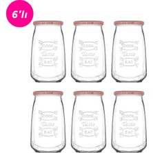 Lav Tasty Cam Kavanoz 6'lı Büyük Boy 1050 ml Metal Kapaklı (Erzak Saklama/Turşu Kavanozu )