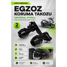 Motobros Motosiklet Forza Uyumlu Egzoz Koruma Takozu Özel Üretim Cnc Model Çelik Motosiklet Scooter Egzoz Koruma Takozu Universal