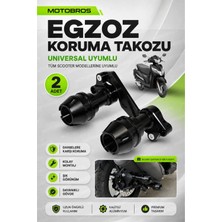 Motobros Motosiklet Activa Uyumlu Egzoz Koruma Takozu Özel Üretim Cnc Model Çelik Motosiklet Scooter Egzoz Koruma Takozu Universal