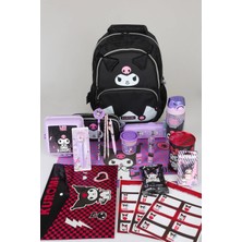 x Dekomus Lisanslı Kuromi Dark Delight Collection Full Kırtasiye Seti Okul ve Kalem Çantası,beslenme Kabı,matara