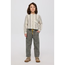 Panço Erkek Çocuk Beli Lastikli Haki Pantolon