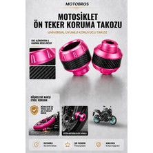 Motobros Motosiklet Aks Koruma Takozu Yamaha MT25 Uyumlu Motosiklet Ön Teker Takozu - Pembe Renk - 2 Adet
