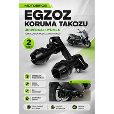 Motobros Motosiklet X-Max Uyumlu Egzoz Koruma Takozu Özel Üretim Cnc Model Çelik Motosiklet Scooter Egzoz Koruma Takozu Universal