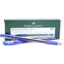 Faber-Castell Mavi Renkli 1425 Tükenmez Kalem 0.7 mm İğne Uçlu 10'lu Set