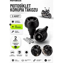 Motobros Motosiklet Koruma Takozu Drift L Uyumlu Motor Takozu Egsoz Koruma Takozu Siyah 2’li Set Universal Grenaj Koruma Takozu Montaj Vidalı