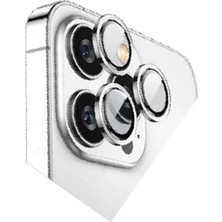 Aesco Apple iPhone 15 Pro Max Bilvis Titan Kamera Lens - Gümüş
