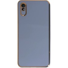 Aesco Xiaomi Redmi 9A Kılıf Volet Silikon - Mavi