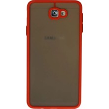 Aesco Samsung Galaxy J7 Prime Kılıf Montreal Silikon Kapak - Kırmızı