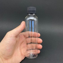 Nacario 150 cc Şeffaf Plastik Şişe - Siyah Plastik Kapaklı- 150ML Pet Şişe x 10 Adet
