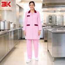 3k Mağaza Kadın Pembe Pötikare Iş Önlüğü