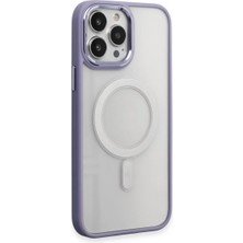 Aesco Apple iPhone 15 Pro Max Kılıf Room Magneticsafe Silikon - Lila