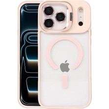 Aesco Joko Apple Iphone 17 Pro Max Remim Lensli Magsafe Standlı Kapak - Pembe