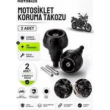 Motobros Motosiklet Koruma Takozu Dominar Uyumlu Motor Takozu Egsoz Koruma Takozu Siyah 2’li Set Universal Grenaj Koruma Takozu Montaj Vidalı