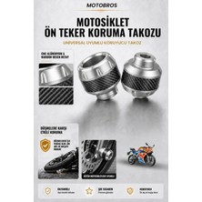Motobros Motosiklet Aks Koruma Takozu Cf SR250 Uyumlu Motosiklet Ön Teker Takozu - Gri Renk - 2 Adet