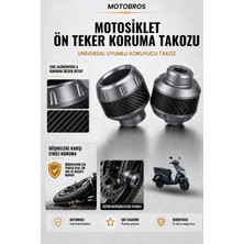 Motobros Motosiklet Aks Koruma Takozu Honda Dio Uyumlu Motosiklet Ön Teker Takozu - Gri Renk - 2 Adet