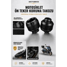 Motobros Motosiklet Aks Koruma Takozu Kuba Newcity Uyumlu Motosiklet Ön Teker Takozu - Siyah Renk - 2 Adet