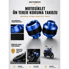 Motobros Motosiklet Aks Koruma Takozu Tvs Apache Uyumlu Motosiklet Ön Teker Takozu - Mavi Renk - 2 Adet