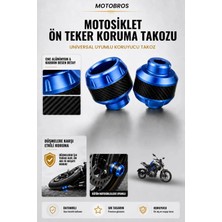 Motobros Motosiklet Aks Koruma Takozu Cf NK250 Uyumlu Motosiklet Ön Teker Takozu - Mavi Renk - 2 Adet