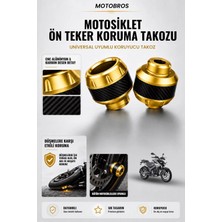 Motobros Motosiklet Aks Koruma Takozu Bajaj Pulsar NS200 Uyumlu Motosiklet Ön Teker Takozu - Sarı Renk - 2 Adet