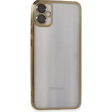 Aesco Samsung Galaxy A05 Kılıf Razer Lensli Silikon - Gold