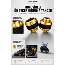 Motobros Motosiklet Aks Koruma Takozu Tvs Apache Uyumlu Motosiklet Ön Teker Takozu - Sarı Renk - 2 Adet
