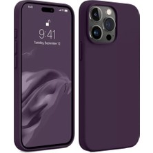 Aesco Apple iPhone 15 Pro Max Kılıf First Silikon - Mürdüm