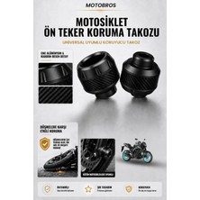 Motobros Motosiklet Aks Koruma Takozu Yamaha MT25 Uyumlu Motosiklet Ön Teker Takozu - Siyah Renk - 2 Adet