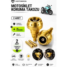 Motobros Motosiklet Koruma Takozu Rks R250 Uyumlu Motor Takozu Egsoz Koruma Takozu Gold 2’li Set Universal Grenaj Koruma Takozu Montaj Vidalı