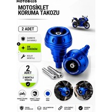 Motobros Motosiklet Koruma Takozu Yamaha R25 Uyumlu Motor Takozu Egsoz Koruma Takozu Mavi 2’li Set Universal Grenaj Koruma Takozu Montaj Vidalı
