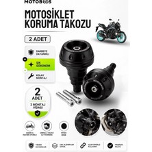 Motobros Motosiklet Koruma Takozu Yamaha Mt-25 Uyumlu Motor Takozu Egsoz Koruma Takozu Siyah 2’li Set Universal Grenaj Koruma Takozu Montaj Vidalı