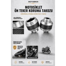 Motobros Motosiklet Aks Koruma Takozu Bajaj RS200 Uyumlu Motosiklet Ön Teker Takozu - Gri Renk - 2 Adet