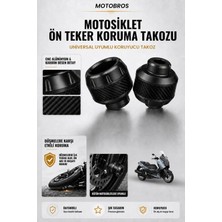 Motobros Motosiklet Aks Koruma Takozu Cf NK250 Uyumlu Motosiklet Ön Teker Takozu - Siyah Renk - 2 Adet