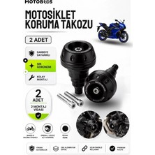 Motobros Motosiklet Koruma Takozu Yamaha R25 Uyumlu Motor Takozu Egsoz Koruma Takozu Siyah 2’li Set Universal Grenaj Koruma Takozu Montaj Vidalı