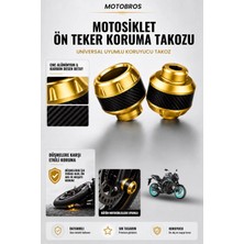 Motobros Motosiklet Aks Koruma Takozu Yamaha MT25 Uyumlu Motosiklet Ön Teker Takozu - Sarı Renk - 2 Adet