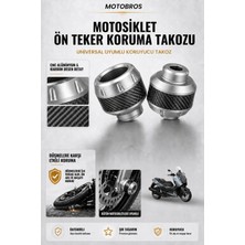 Motobros Motosiklet Aks Koruma Takozu Yamaha Xmax Uyumlu Motosiklet Ön Teker Takozu - Gri Renk - 2 Adet