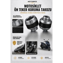 Motobros Motosiklet Aks Koruma Takozu Arora Maxt Uyumlu Motosiklet Ön Teker Takozu - Gri Renk - 2 Adet