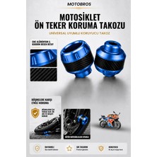 Motobros Motosiklet Aks Koruma Takozu Cf SR250 Uyumlu Motosiklet Ön Teker Takozu - Mavi Renk - 2 Adet
