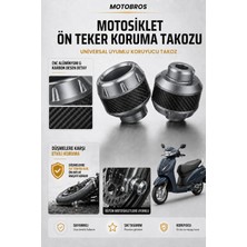 Motobros Motosiklet Aks Koruma Takozu Honda Activa Uyumlu Motosiklet Ön Teker Takozu - Gri Renk - 2 Adet