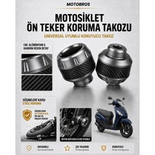 Motobros Motosiklet Aks Koruma Takozu Tvs Jupiter Uyumlu Motosiklet Ön Teker Takozu - Gri Renk - 2 Adet