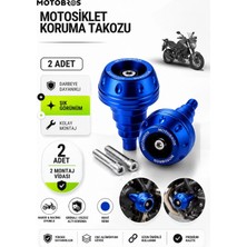 Motobros Motosiklet Koruma Takozu Dominar Uyumlu Motor Takozu Egsoz Koruma Takozu Mavi 2’li Set Universal Grenaj Koruma Takozu Montaj Vidalı