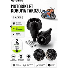 Motobros Motosiklet Koruma Takozu Cf Moto SR250 Uyumlu Motor Takozu Egsoz Koruma Takozu Siyah 2’li Set Universal Grenaj Koruma Takozu Montaj Vidalı