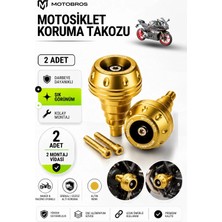 Motobros Motosiklet Koruma Takozu Cf Moto SR450 Uyumlu Motor Takozu Egsoz Koruma Takozu Gold 2’li Set Universal Grenaj Koruma Takozu Montaj Vidalı