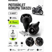 Motobros Motosiklet Koruma Takozu Bajaj Pulsar RS200 Uyumlu Motor Takozu Egsoz Koruma Takozu Siyah 2’li Set Universal Grenaj Koruma Takozu Montaj Vidalı