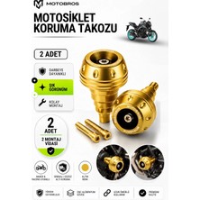 Motobros Motosiklet Koruma Takozu Yamaha Mt-25 Uyumlu Motor Takozu Egsoz Koruma Takozu Gold 2’li Set Universal Grenaj Koruma Takozu Montaj Vidalı