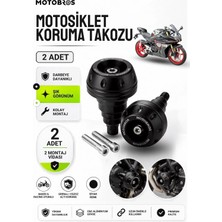 Motobros Motosiklet Koruma Takozu Cf Moto SR450 Uyumlu Motor Takozu Egsoz Koruma Takozu Siyah 2’li Set Universal Grenaj Koruma Takozu Montaj Vidalı