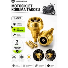 Motobros Motosiklet Koruma Takozu Bajaj Dominar Uyumlu Motor Takozu Egsoz Koruma Takozu Gold 2’li Set Universal Grenaj Koruma Takozu Montaj Vidalı