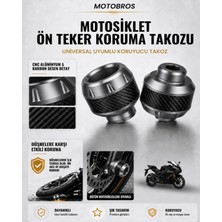 Motobros Motosiklet Aks Koruma Takozu Yamaha R25 Uyumlu Motosiklet Ön Teker Takozu - Gri Renk - 2 Adet
