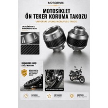 Motobros Motosiklet Aks Koruma Takozu Mondial Driftl Uyumlu Motosiklet Ön Teker Takozu - Gri Renk - 2 Adet