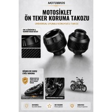 Motobros Motosiklet Aks Koruma Takozu Bajaj NS200 Uyumlu Motosiklet Ön Teker Takozu - Siyah Renk - 2 Adet